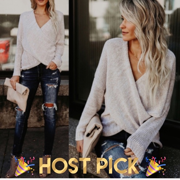 Sweaters - *NEW* Draped Crossover, Knit Sweater